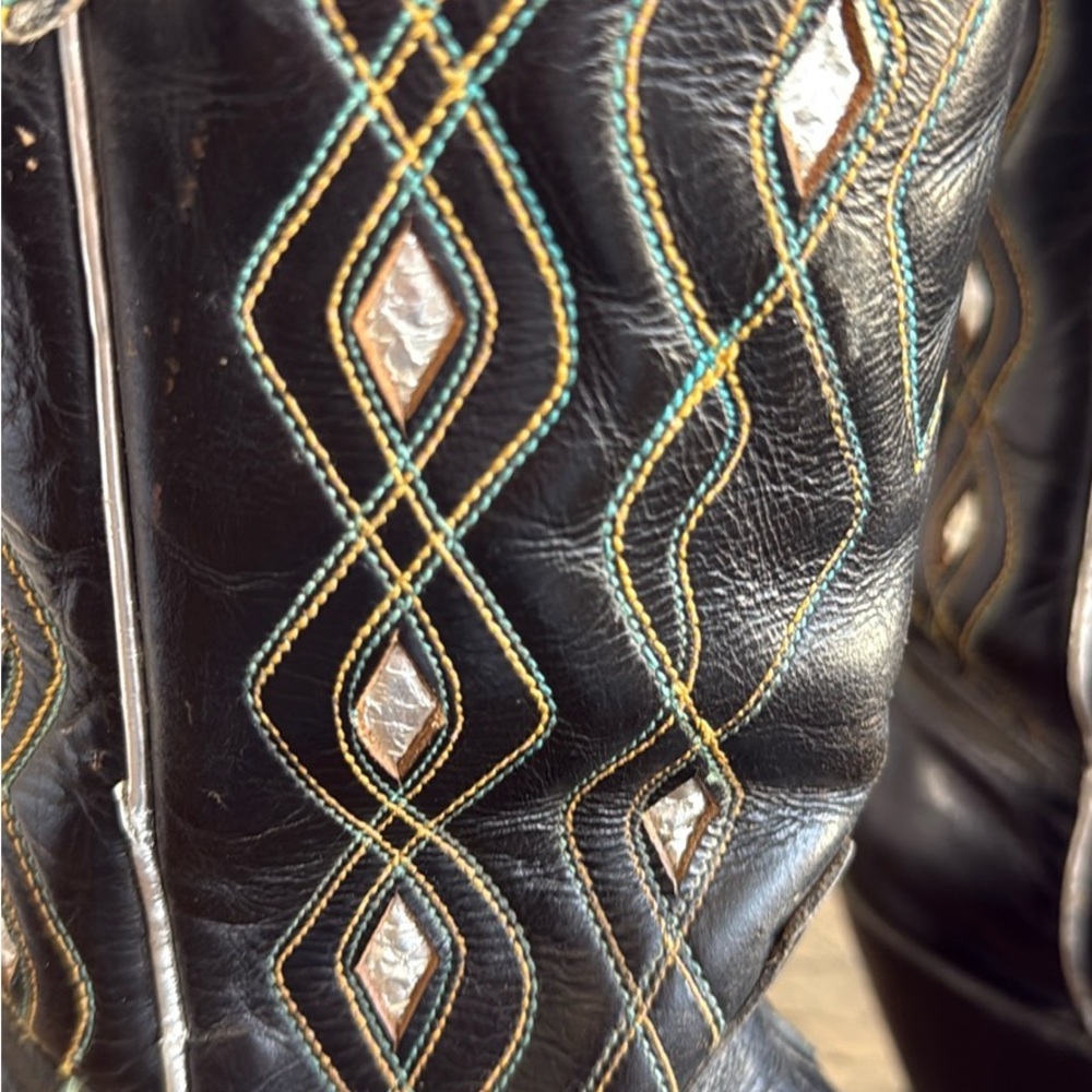 ACME Black and Gold Heeled Boots - Picture 3 of 7